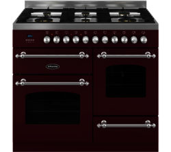 BRITANNIA  Fleet 100 XG RC10XGGFLBUR Dual Fuel Range Cooker - Matte Burgundy & Stainless Steel